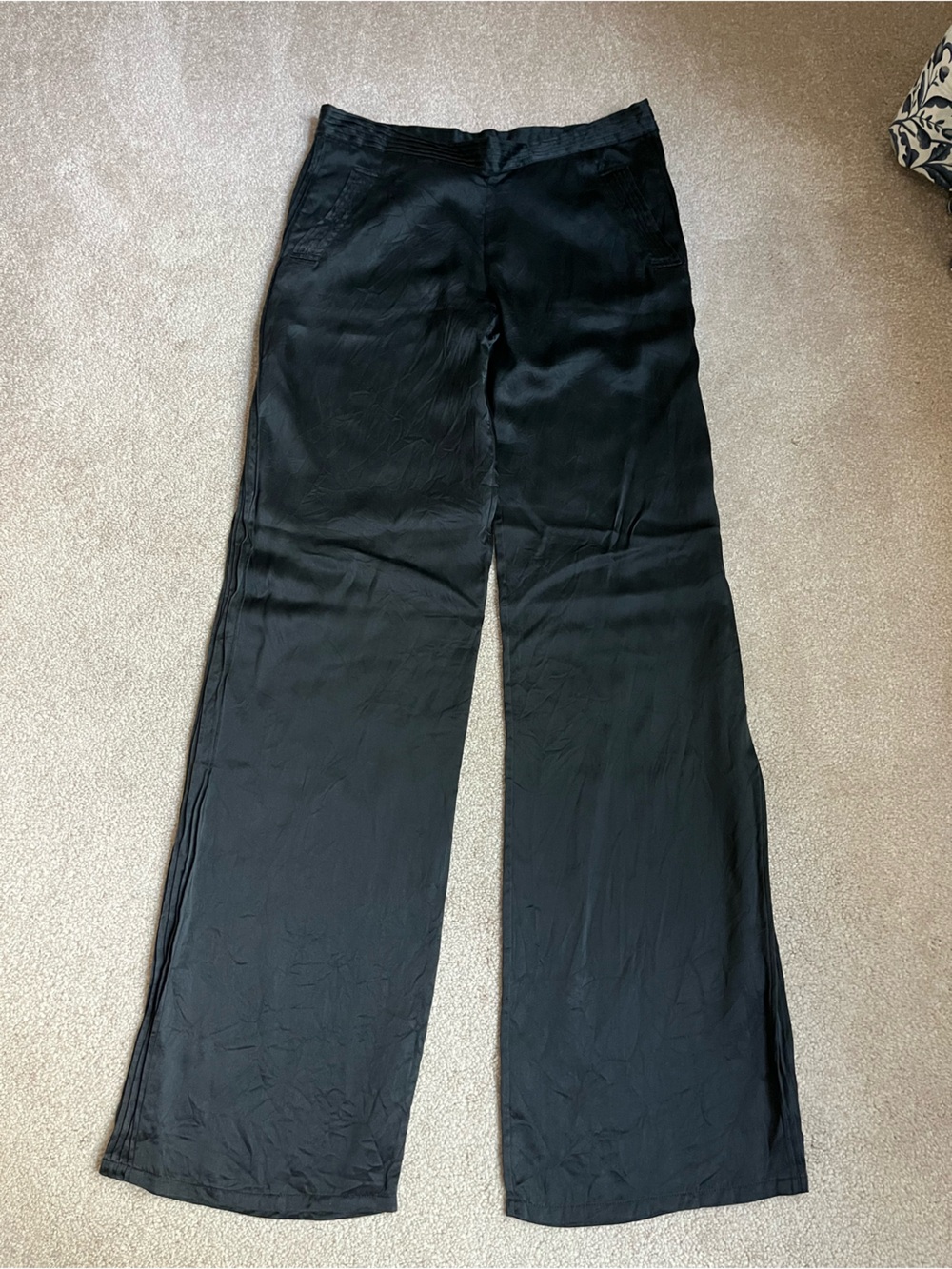 Only Hearts NYC Helena Stewart black Silk trouser tux pants. Size Small